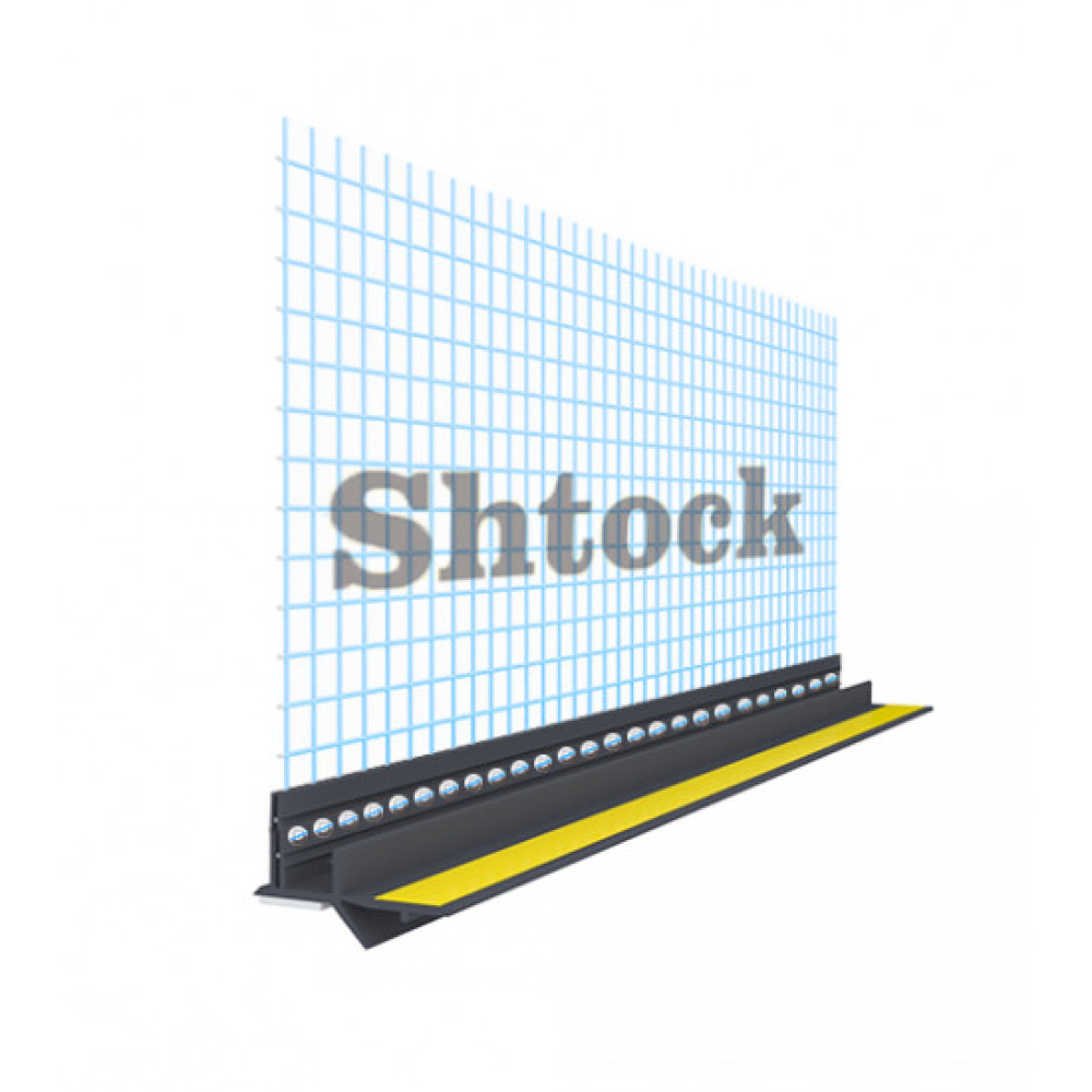 Профіль привіконний з сіткою Шток (Shtock) ПВХ, графіт, 160гр/м2, 10*10см, 6мм, 2.5м