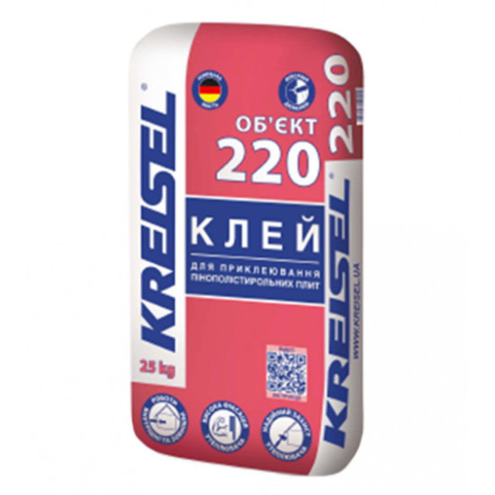 Клей для приклеювання та армування ППС плит Крайзель (Kreisel) 220 , 25кг