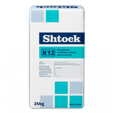 Клейова суміш для плитки посилена Шток (Shtock) K12, 25кг