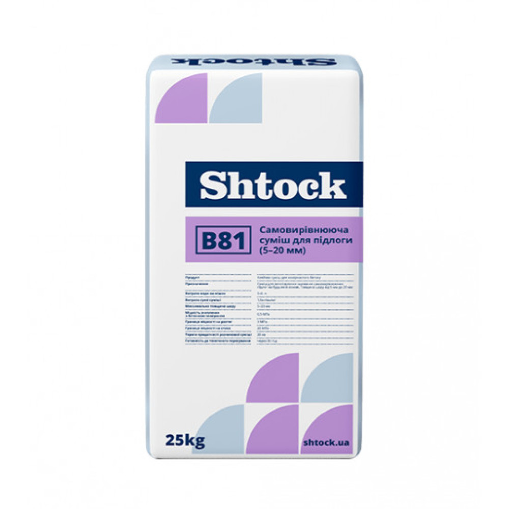 Самовирівнююча суміш Шток (Shtock) B81, 5-20мм, 25кг