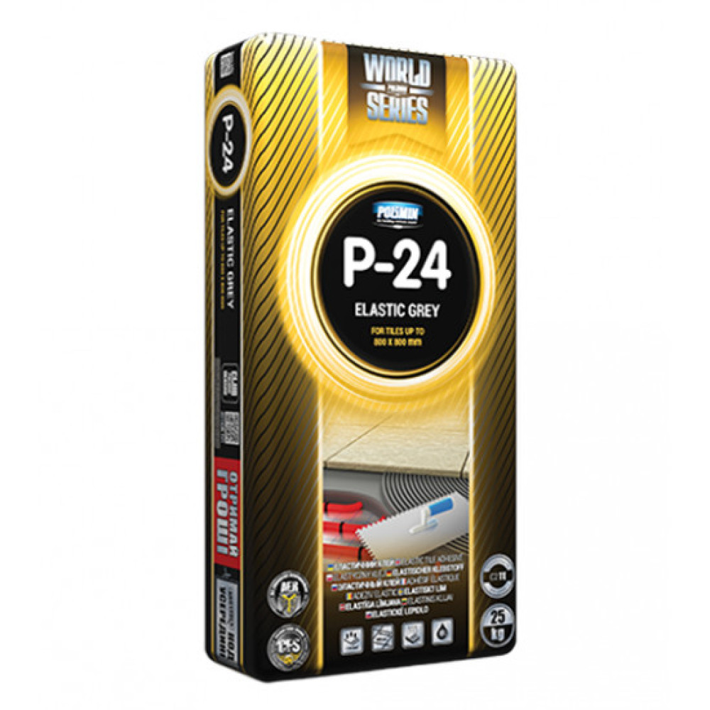 Клейова суміш для плитки еластична Полімін (Polimin) P24 Elastic, 25кг