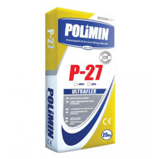 Клейова суміш для плитки швидкотвердіюча Полімін (Polimin) P27 Ultraflex, сірий, 25кг