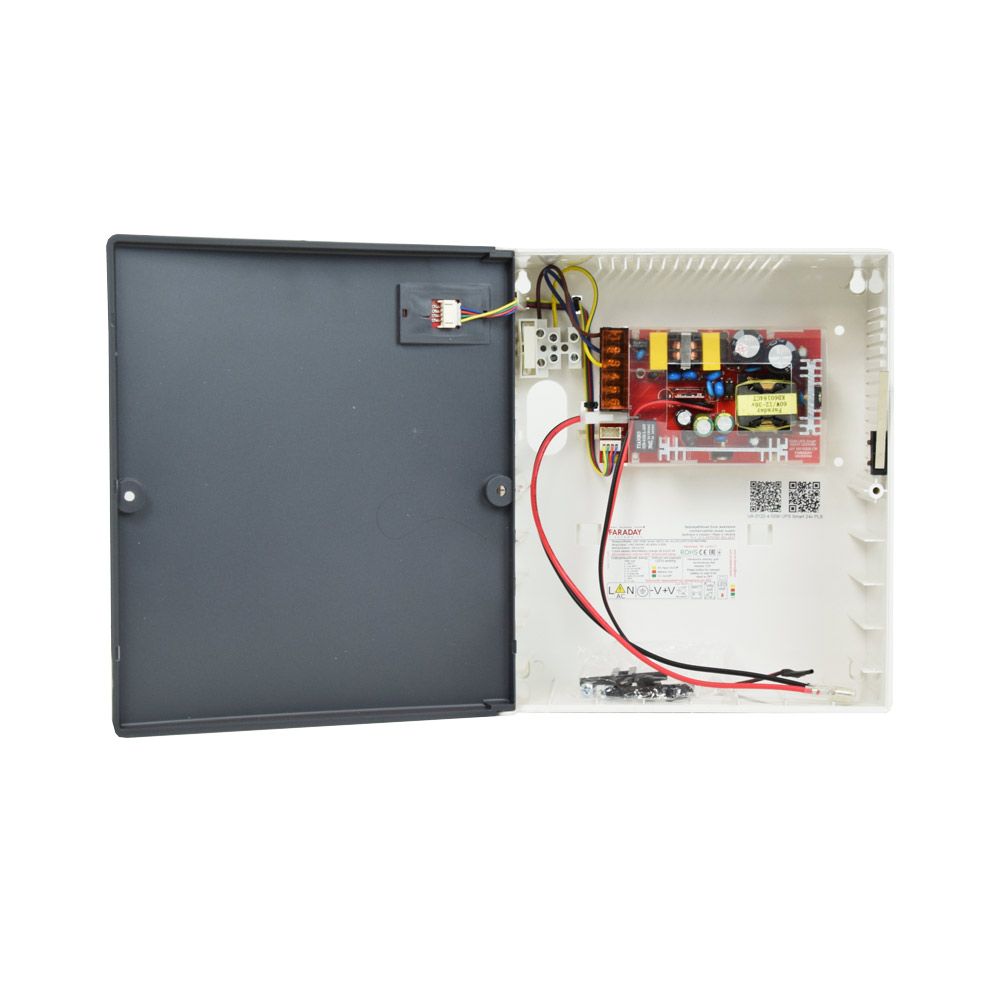 Безперебійний блок живлення Faraday Electronics 55W UPS Smart ASCH PLB 24V під акумулятор 9А/г в пластиковому боксі