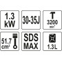Перфоратор бензиновий SDS-MAX 45 Дж YATO YT-82138
