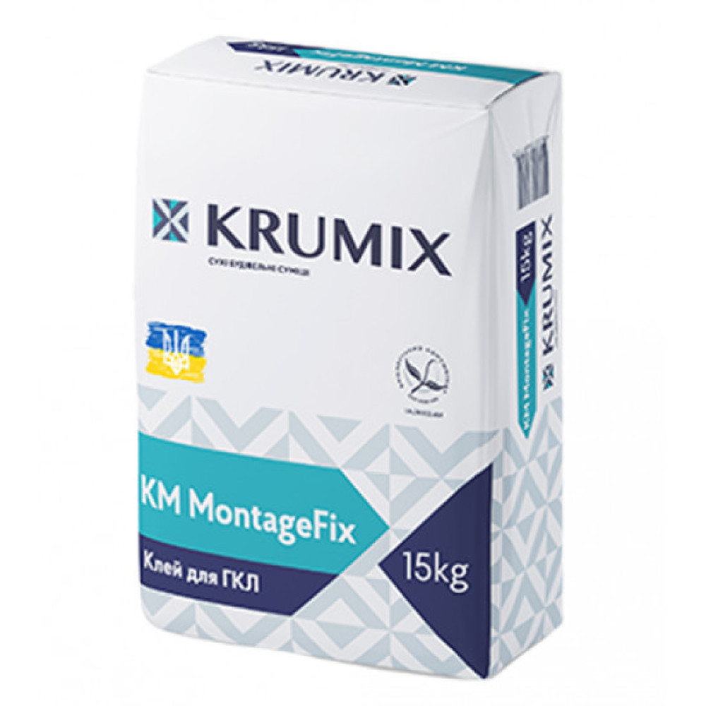 Суміш клейова для гіпсокартона Крумікс (Krumix) КМ MontageFix, 15кг