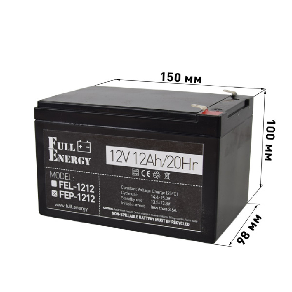Акумулятор 12В 12 Аг для ДБЖ Full Energy FEP-1212