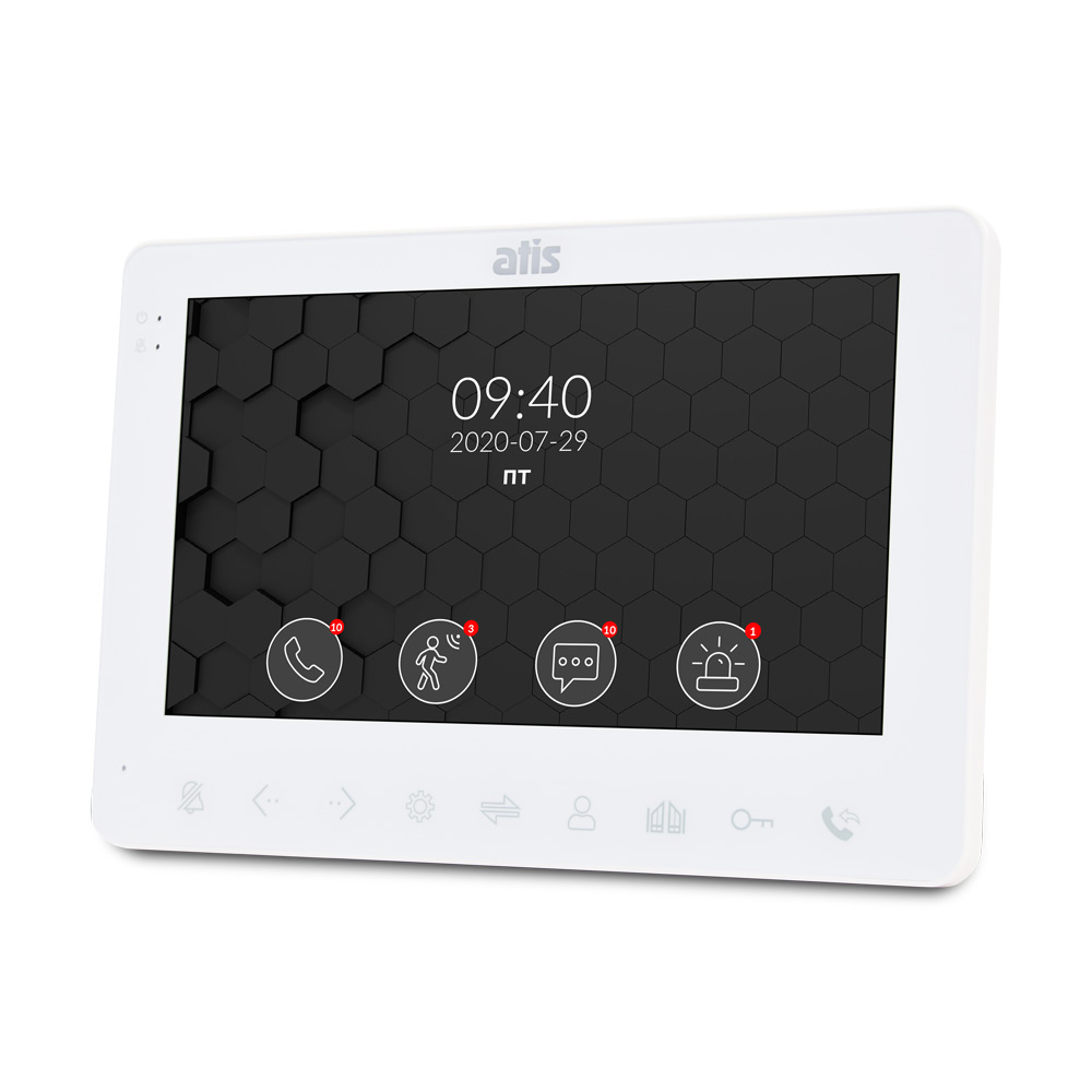 Bідеодомофон 7" ATIS AD-780FHD-White з детектором руху і записом відео