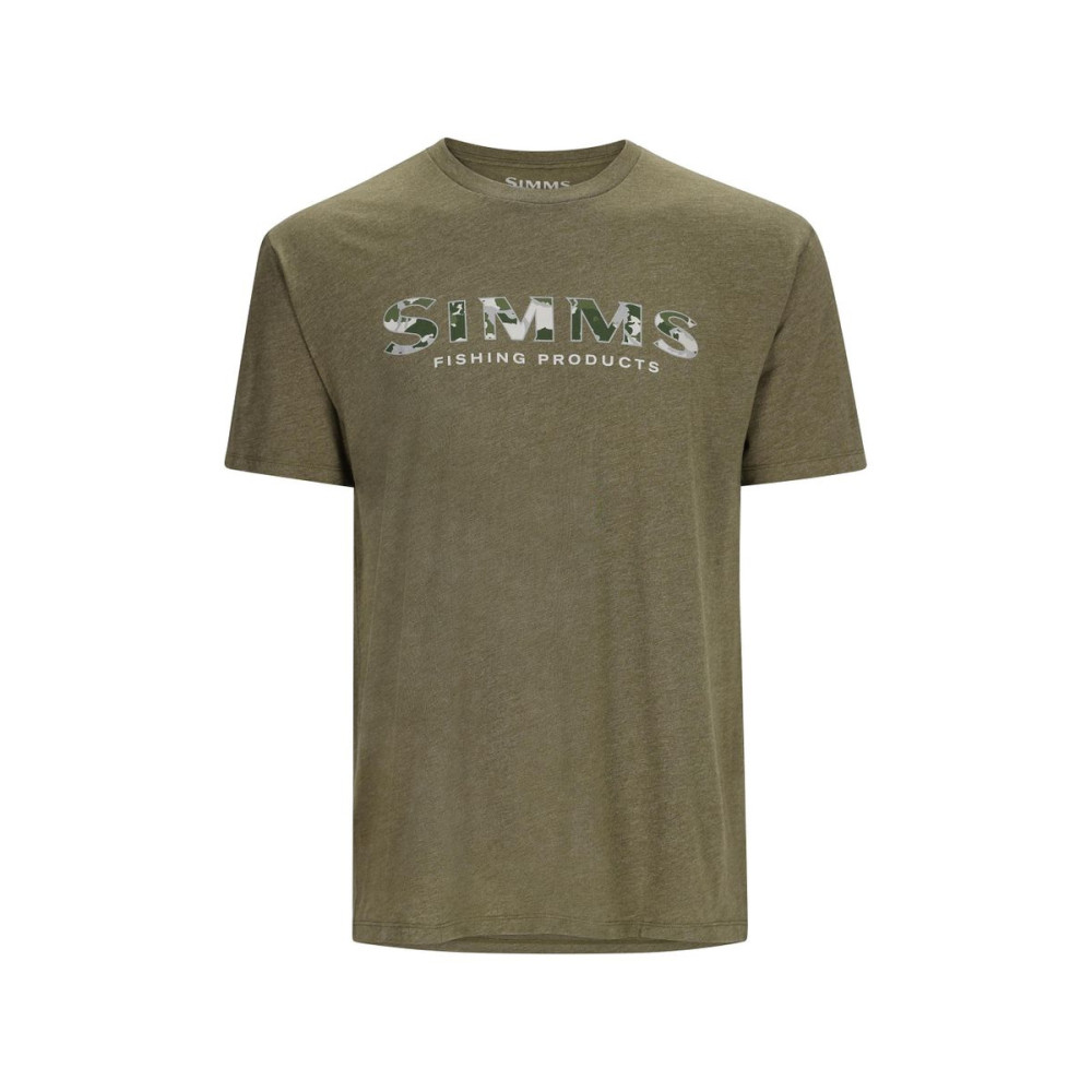 Футболка Simms Logo T-shirt RC Dark Clover/Military Heather XL