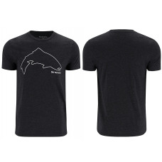 Футболка Simms Trout Outline T-Shirt Dark Gunmetal Heather XXL