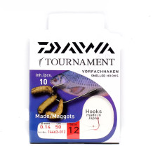 Гачки с повідцем Daiwa Tournament Maggots Red №12 0.14mm 50cm 10pcs