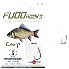 Гачки з повідцями Fudo Crucian Carp Black 5 0.18mm 70cm
