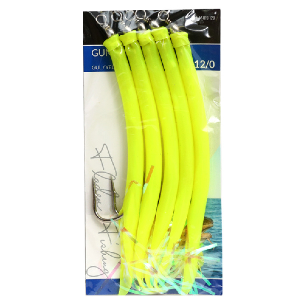 Морський монтаж Fladen Rubber Mac 5pcs size 6/0 Yellow