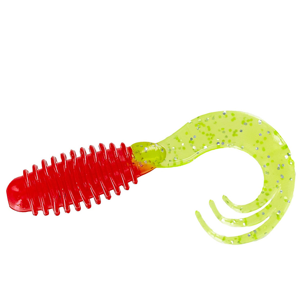 Силікон Big Bite Baits Ring Triple Tip Grub 2" 10pc #Spring Green Chart Tail