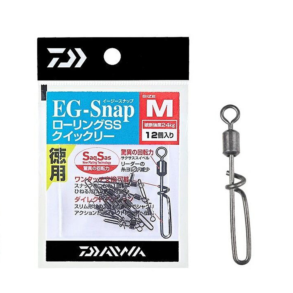 Вертлюг із застібкою Daiwa Eg-Snap S Rolling Swivel SS Quickly Toku