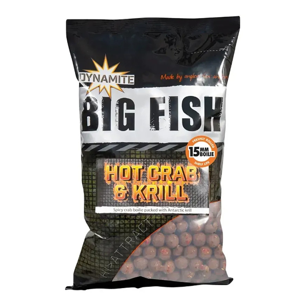 Бойли Dynamite Baits Hot Crab & Krill 20mm Boilie 1kg