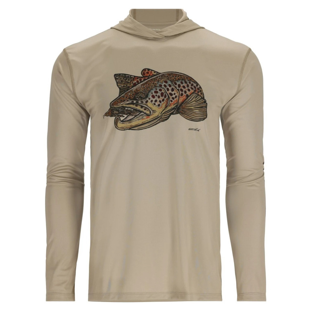 Худі Simms Tech Hoody - Artist Series Stone/Brown Trout L