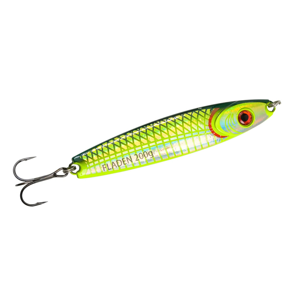 Пилькер Fladen HoloTwist 200g #Yellow/Red/Silver