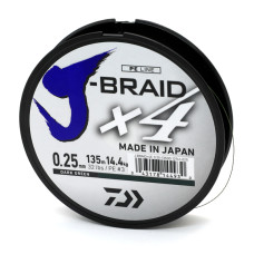 Шнур Daiwa J-Braid X4E 135m Dark Green 14.4kg 0.25mm #3.0