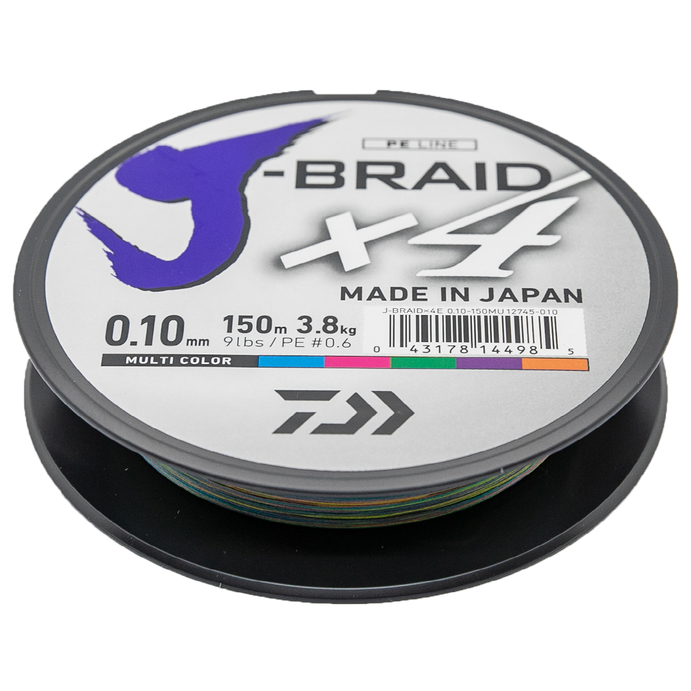 Шнур Daiwa J-Braid X4E 150m Multi Color 5.9kg 0.13mm #1.0