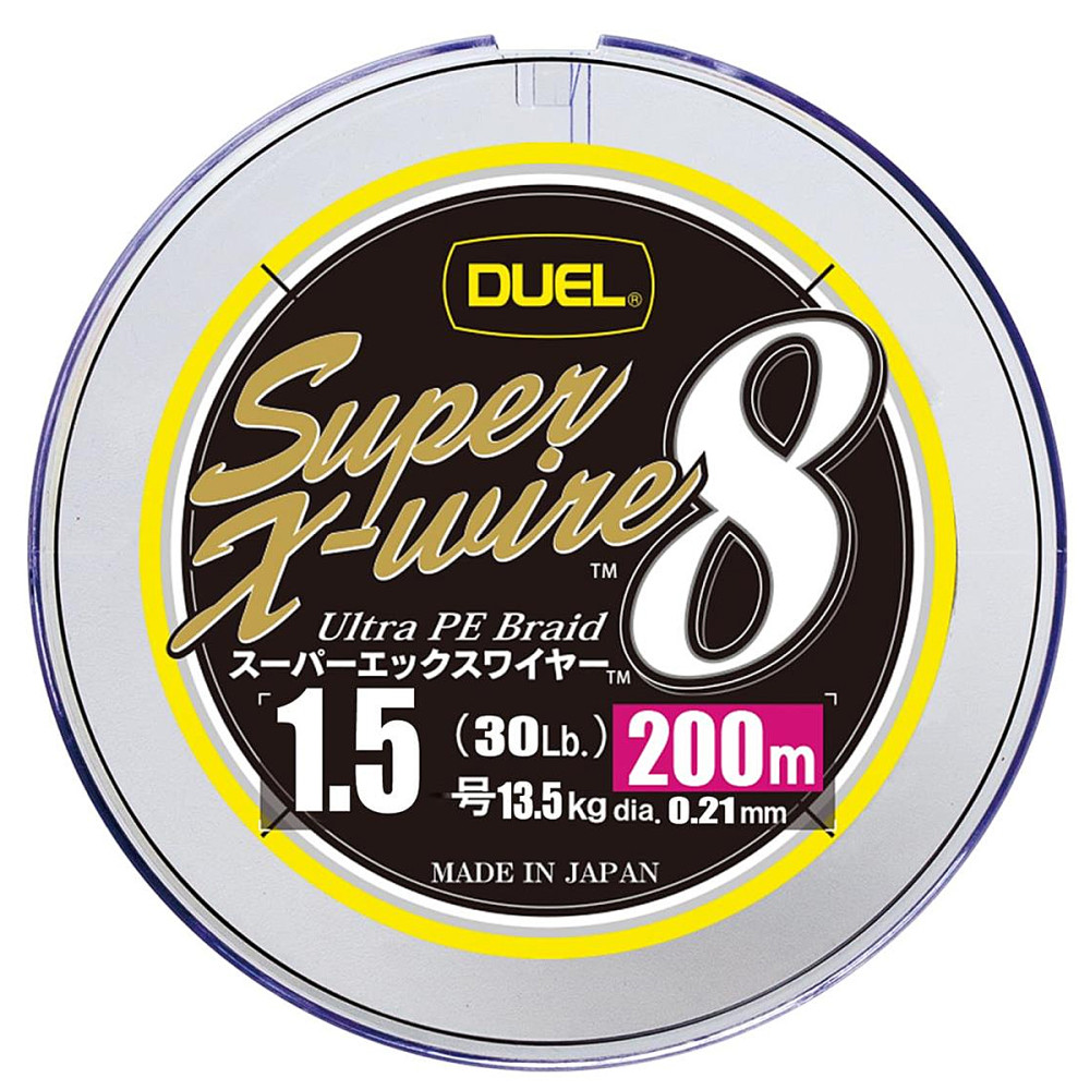 Шнур Duel Super X-Wire 8 200m 5Color Yellow Marking 13.5kg 0.21mm #1.5