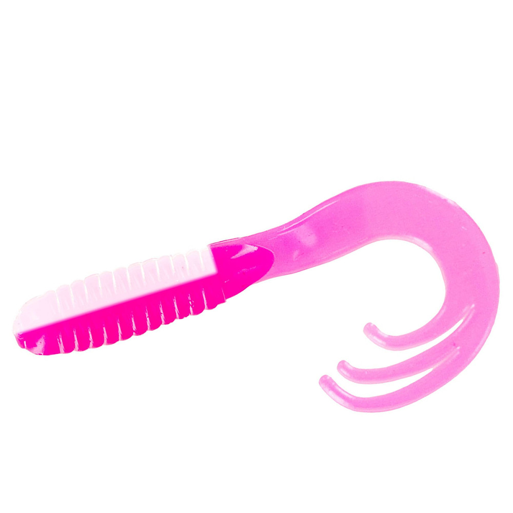 Силікон Big Bite Baits Triple Tip Grub 2" 10pc #Pink/White