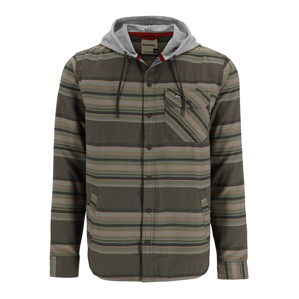 Сорочка Simms Santee Flannel Hoody  Hickory/Dolomite Blanket Stripe M