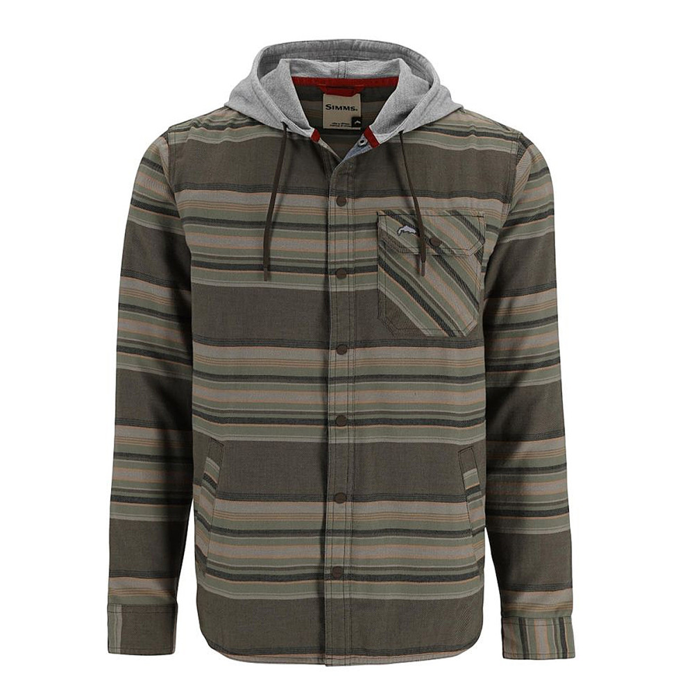 Сорочка Simms Santee Flannel Hoody  Hickory/Dolomite Blanket Stripe M
