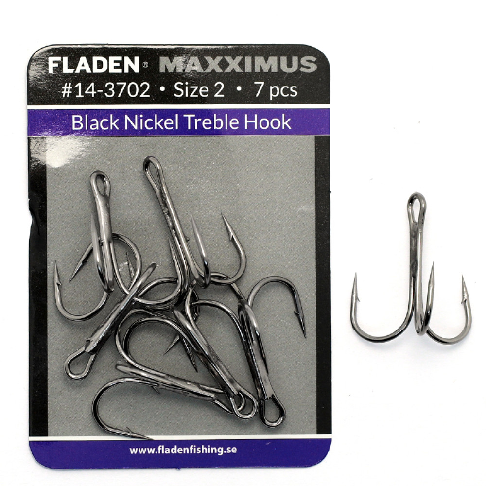 Трійник Fladen Maxximus black nickel treble hooks 2 7pcs