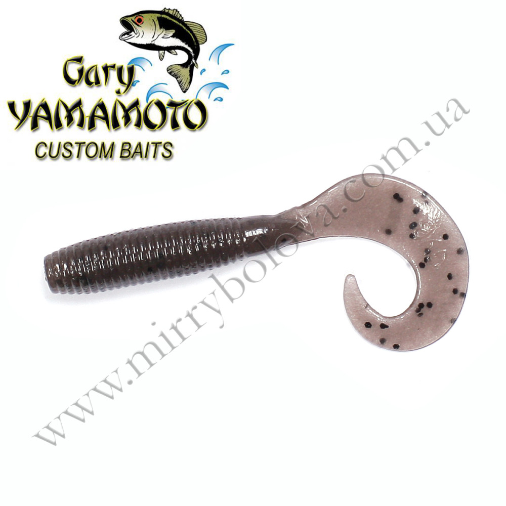 Силікон Gary Yamamoto Single Tail Grub 4" 20pc #Pumpkin With Large Black And Small Green