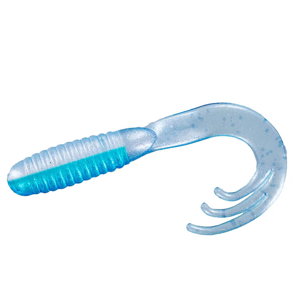 Силікон Big Bite Baits Triple Tip Grub 2" 10pc #Blue/Clear/Silver