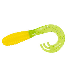 Силікон Big Bite Baits Triple Tip Grub 2" 10pc #Yellow/Chart Shine