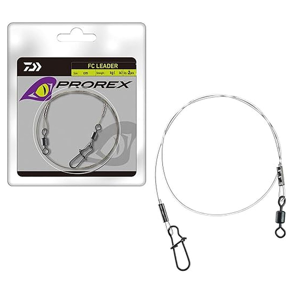 Повідець флюорокарбон. Daiwa Prorex Fluorocarbon Leader 30cm 22kg 2pcs