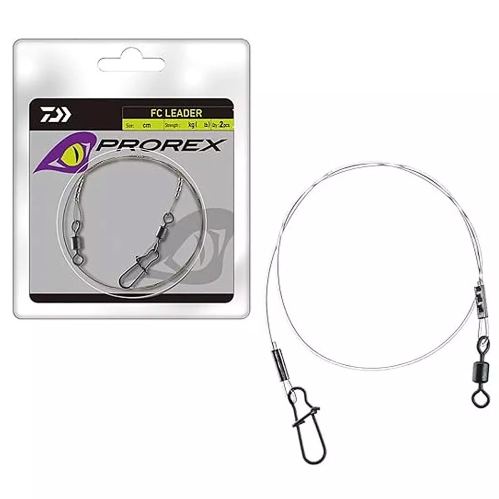 Повідець флюорокарбон. Daiwa Prorex Fluorocarbon Leader 30cm 22kg 2pcs