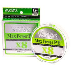Шнур Varivas Max Power PE X8 Lime Green 200m 10.8kg 0.185mm #1.2