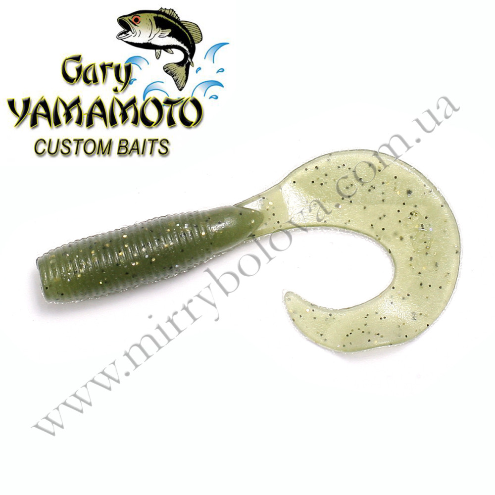Силікон Gary Yamamoto Single Tail Grub 5" 20pc #Cinnamon With Large Black