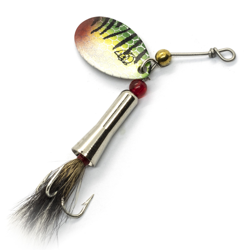 Блешня Dardevle Notangle Spinner 3g #Chartreuse/Green Stripe