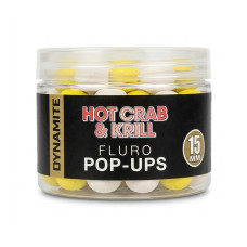 Бойли Dynamite Baits Hot Crab & Krill Fluro Pop-Ups 15mm