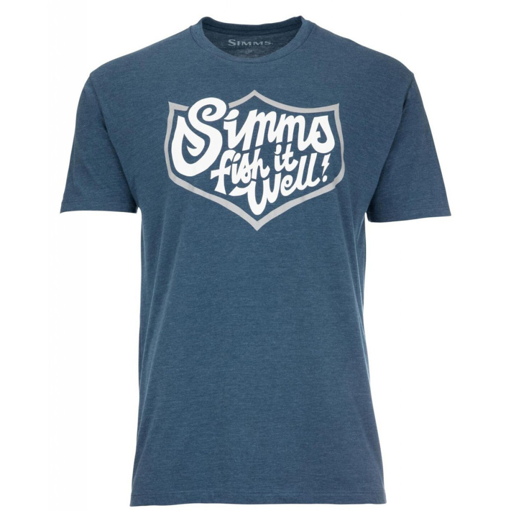 Футболка Simms Fish It Well Badge T-Shirt Sailor Blue Heather XL