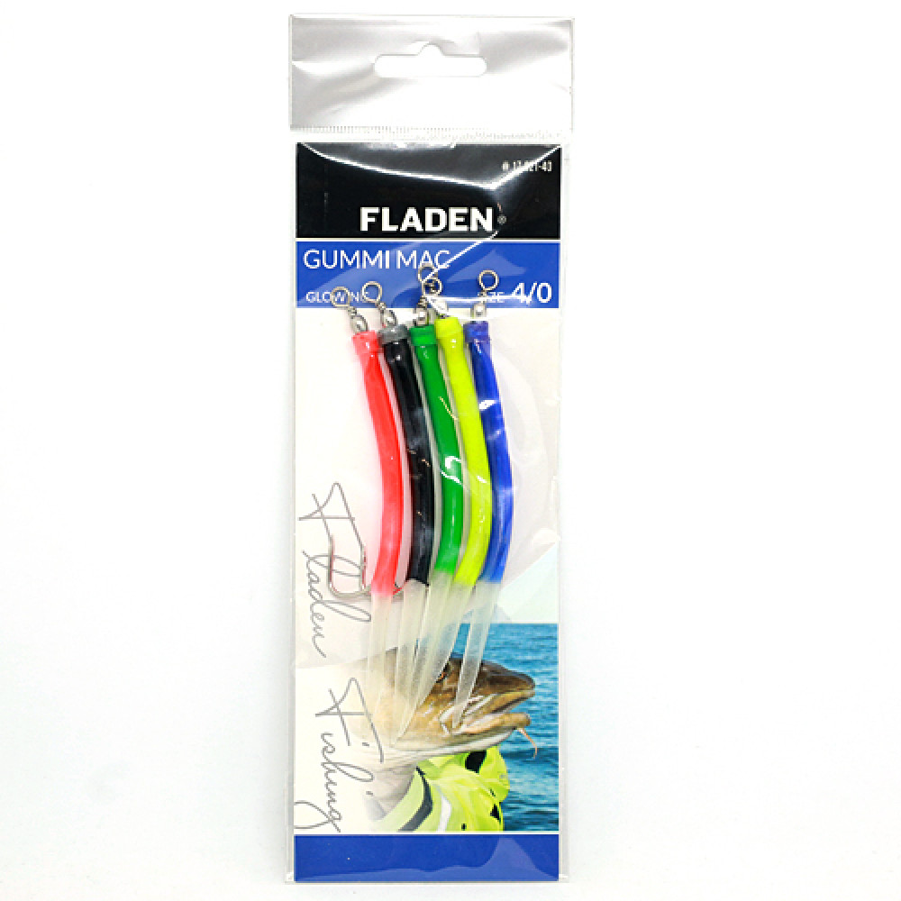 Морський монтаж Fladen Gummi Mac 5p Assorted Glowing 6/0