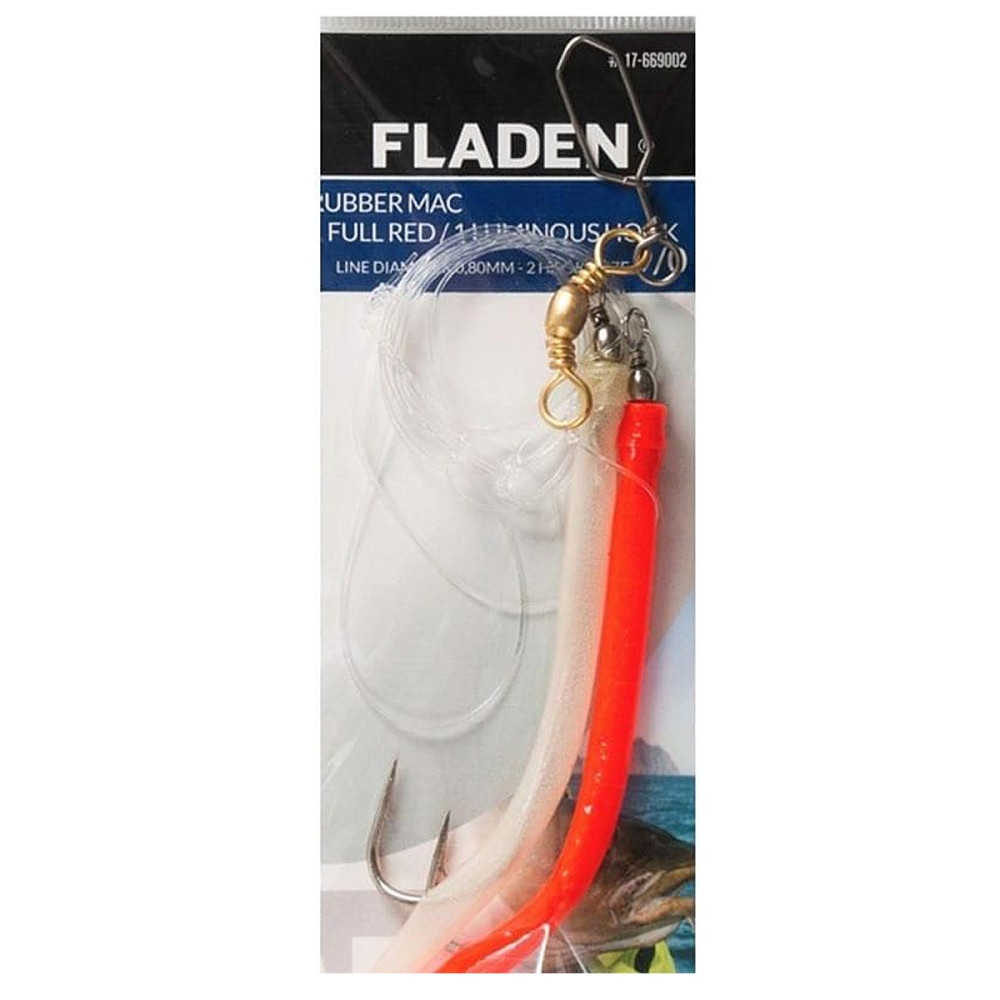Морський монтаж Fladen Rubber M 1 full red hook 12/0 and 1 lum