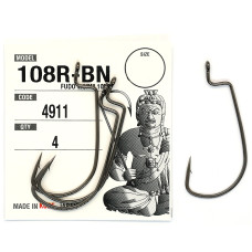 Офсетний гачок Fudo Worm 108R Black 1/0