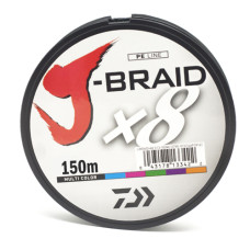 Шнур Daiwa J-Braid X8 150m Multi Color 6.0kg 0.10mm #0.8