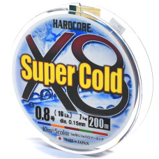 Шнур Duel Hardcore Super Cold X8 200m 5Color 7kg 0.15mm #0.8