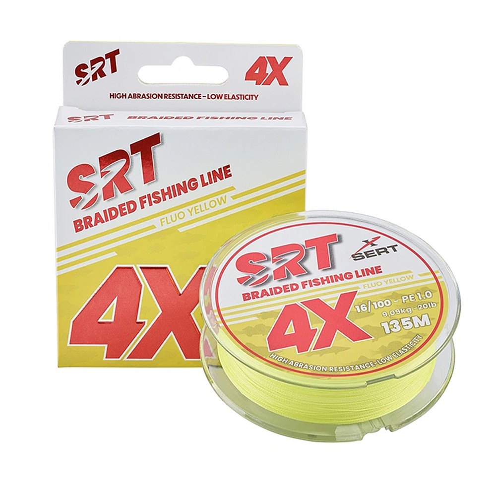 Шнур Sert SRT 4Х Fluo Yellow 135m 6.82kg #0.12
