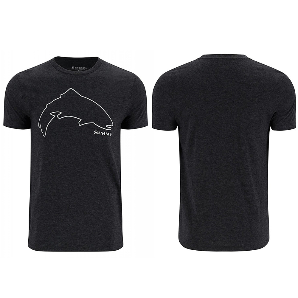 Футболка Simms Trout Outline T-Shirt Dark Gunmetal Heather S