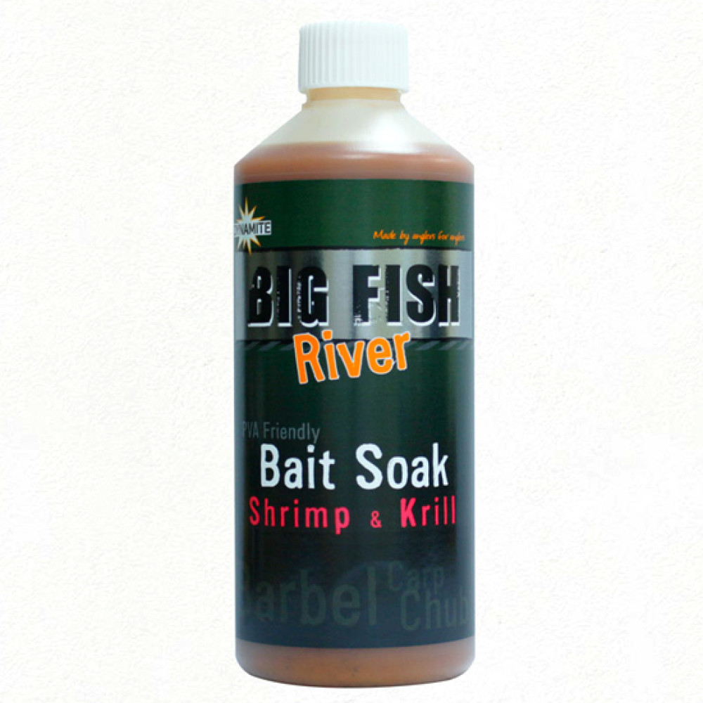 Ліквід Dynamite Baits Big Fish River Bait Soak Shrimp & Krill 500ml