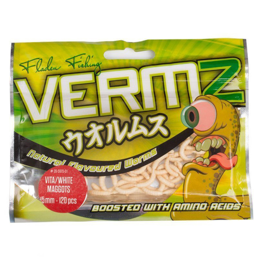 Штучний опариш білий Fladen Vermz Maggots 15mm 120pcs