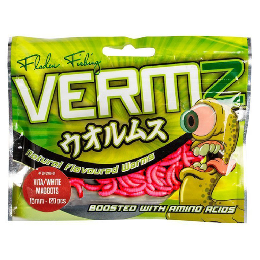 Штучний опариш білий Fladen Vermz Maggots 15mm 120pcs