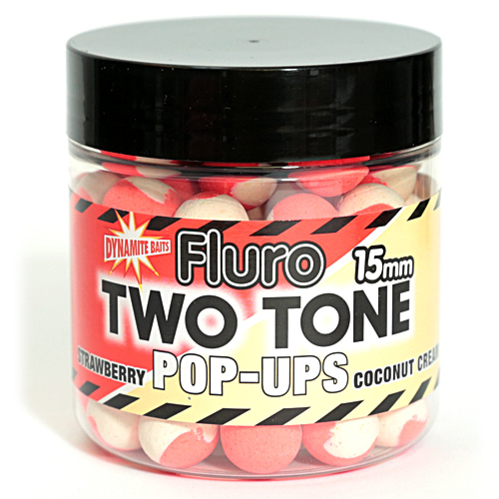 Бойли Dynamite Baits Pop-Ups Strawberry & Coconut Cream Two Tone 15mm
