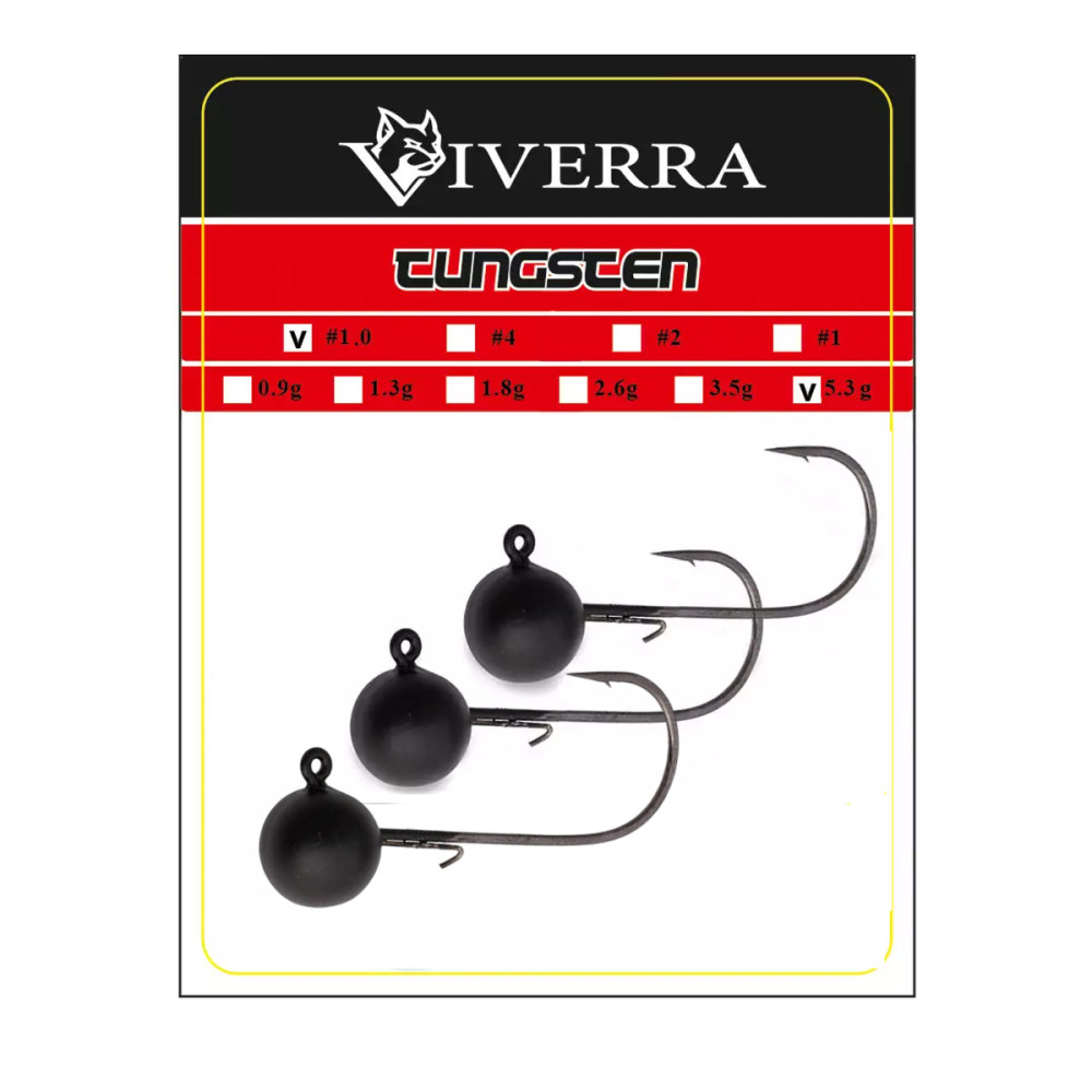 Джигголівка вольфрам Viverra 7,2g #1/0 Black